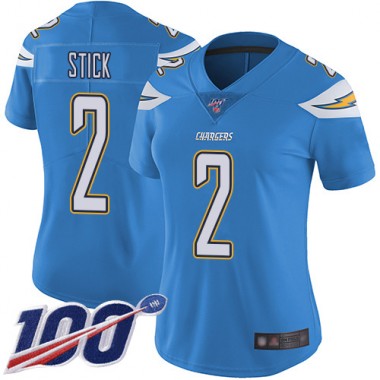 Los Angeles Chargers NFL Football Easton Stick Electric Blue Jersey Women Limited #2 Alternate 100th Season Vapor Untouchable->youth nfl jersey->Youth Jersey